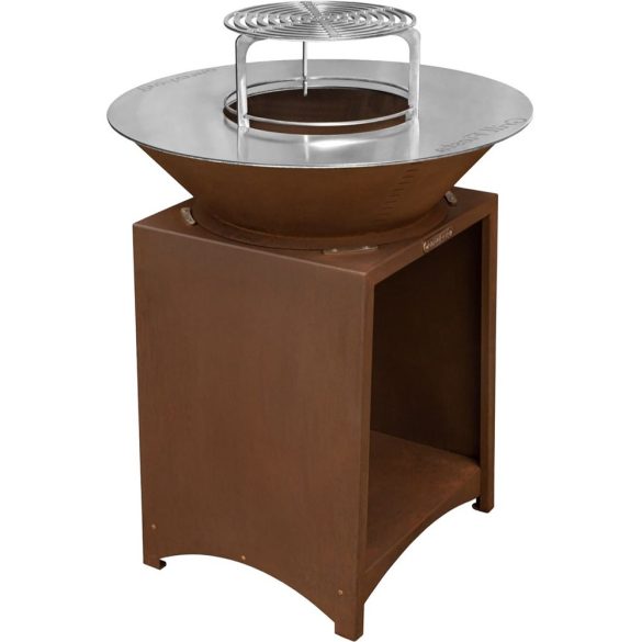 Tűzrakó, Strend Pro Grill Fiesta, rozsdabarna, átmérő: 75 cm, acél, kör alakú tűzrakóval