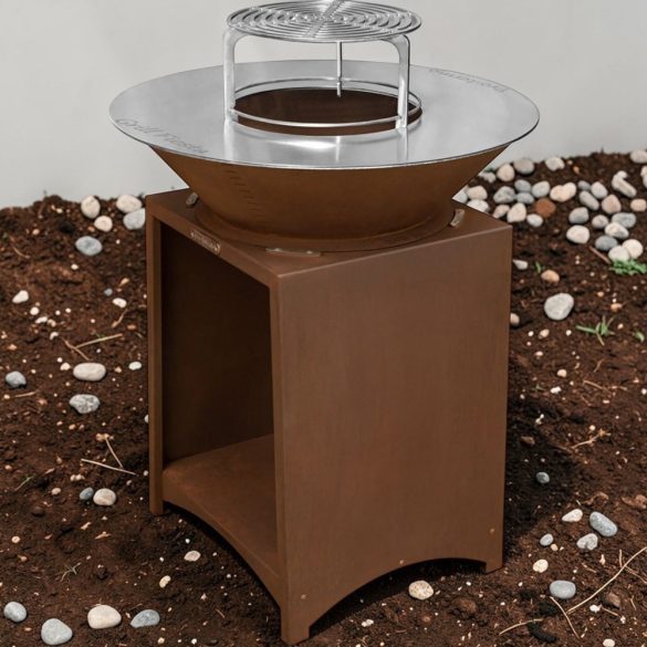 Tűzrakó, Strend Pro Grill Fiesta, rozsdabarna, átmérő: 75 cm, acél, kör alakú tűzrakóval