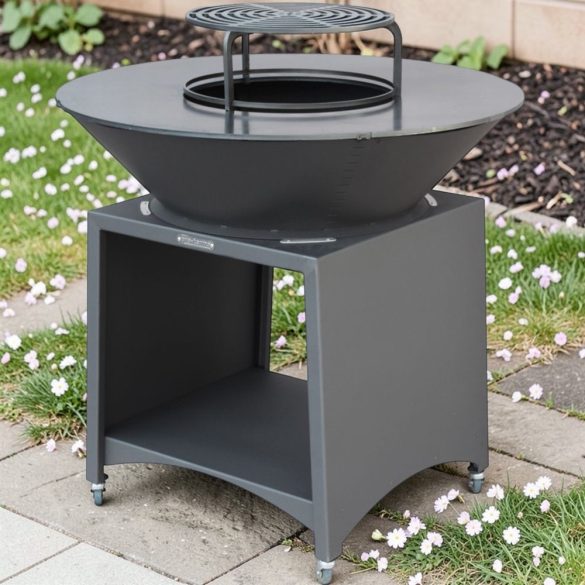Tűzrakó, Strend Pro Grill Fiesta, antracit, átmérő: 100 cm, acél, kör alakú tűzrakóval