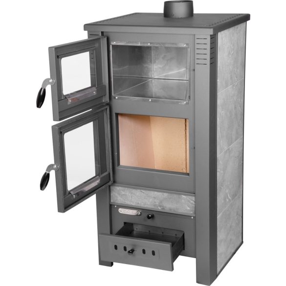 Strend Pro TAURUS kályha sütővel - szürke, 12 kW