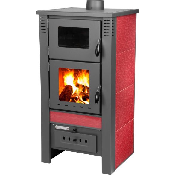 Strend Pro TAURUS kályha sütővel - piros, 12 kW