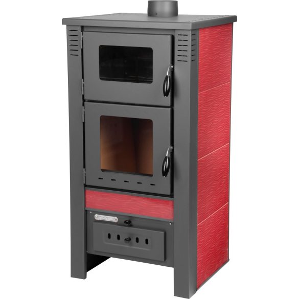 Strend Pro TAURUS kályha sütővel - piros, 12 kW