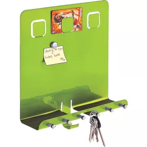 Kulcstartó fogas, Strend Pro Easyhome MB-008, zöld, 28 × 25 × 8 cm, 5 kampó, falra rögzíthető