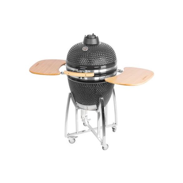 Strend Pro Kamado Egg faszenes grill, 21” grill, 46,7 cm átmérő, grill magasság 91 cm, fekete, 130 x 73 x 122 cm