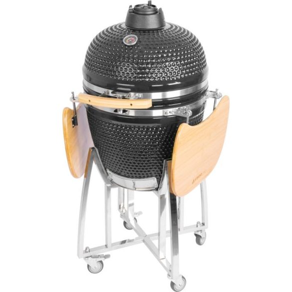 Strend Pro Kamado Egg faszenes grill, 21” grill, 46,7 cm átmérő, grill magasság 91 cm, fekete, 130 x 73 x 122 cm