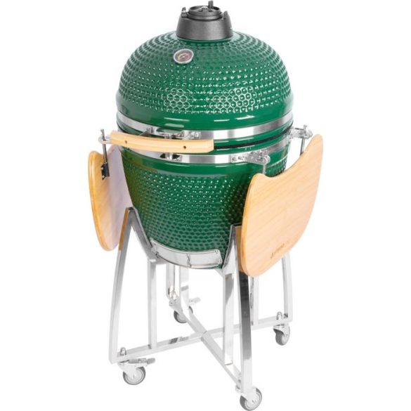 Strend Pro Kamado Egg faszenes grill, 21” grill, 46,7 cm átmérő, grill magasság 91 cm, zöld, 130 x 73 x 122 cm