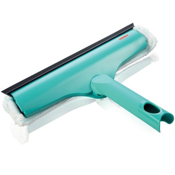 Ablaktörlő, Leifheit 51320, 3 az 1-ben, 28 cm, türkiz, mikroszálas, mosható huzat, vízlehúzó él, mozgatható, rögzíthető fej