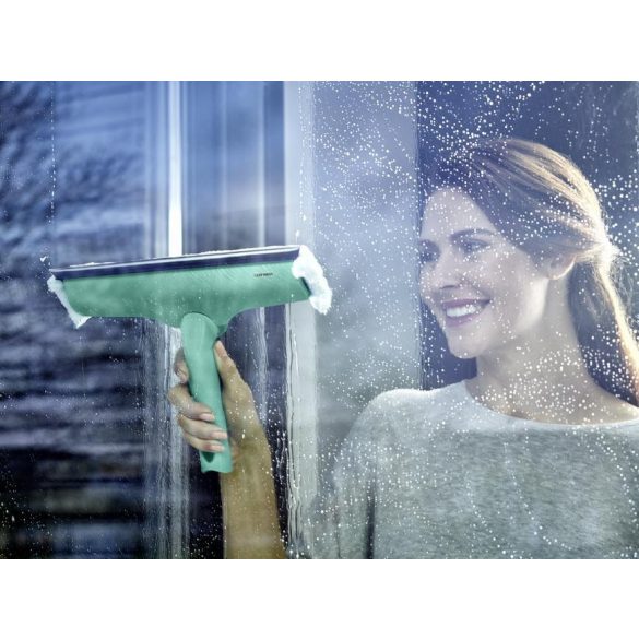 Ablaktörlő, Leifheit 51320, 3 az 1-ben, 28 cm, türkiz, mikroszálas, mosható huzat, vízlehúzó él, mozgatható, rögzíthető fej