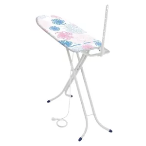 Leifheit 72580 Classic M Compact Plus vasalódeszka, fehér, 120 × 38 cm vasalófelülettel, 76–95 cm között állítható magassággal, stabil vasalótartóval, beépített kábeltartó antennával