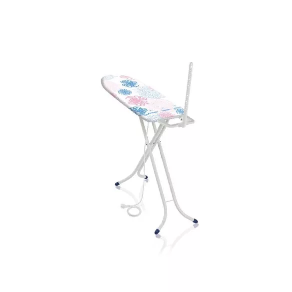 Leifheit 72580 Classic M Compact Plus vasalódeszka, fehér, 120 × 38 cm vasalófelülettel, 76–95 cm között állítható magassággal, stabil vasalótartóval, beépített kábeltartó antennával