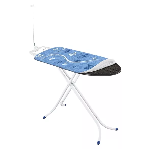 Leifheit 72585 Air Board M Compact vasalódeszka, türkiz, 120 × 38 cm vasalófelülettel, Thermo-Reflect technológiával a 33%-kal gyorsabb vasalásért, 76–95 cm között állítható