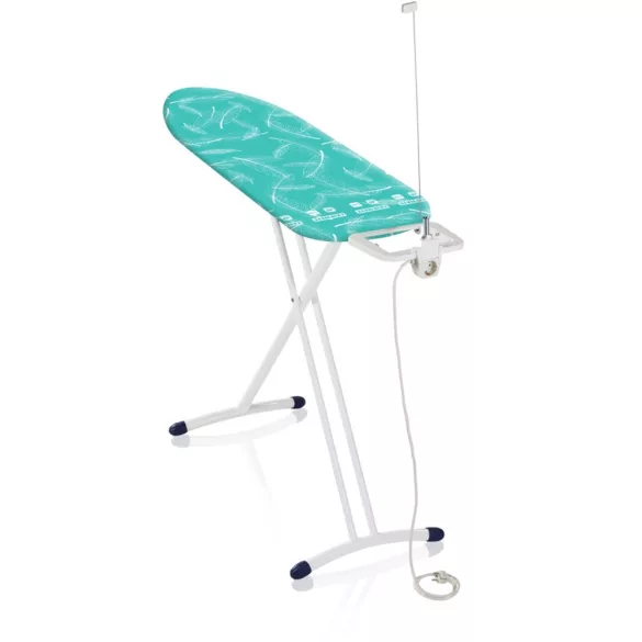 Leifheit 72588 Air Board M Solid Plus NF vasalódeszka, türkiz, 120 × 38 cm vasalófelülettel, thermo-reflect technológiával a 33%-kal gyorsabb vasalásért, 76–98 cm között állítható