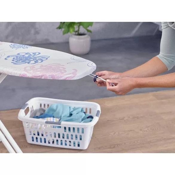 Vasalódeszka huzat, Leifheit 71598 Cotton Classic, fehér, M, 125 x 40 cm-ig, 100% pamut, 3 mm habszivacs párnázás, húzózsinórral