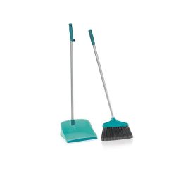   Seprűkészlet, Leifheit 41404 , 90 cm, szürke-kék, összecsukható kivitelben, gumírozott lapáttal és lágy sörtékkel