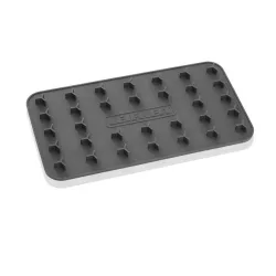   Vasalótartó, Leifheit 72691, sötétszürke, 25,5 × 14 cm, szilikon, hordozható, univerzális, csúszásmentes, hőálló 250 °C-ig, mosható