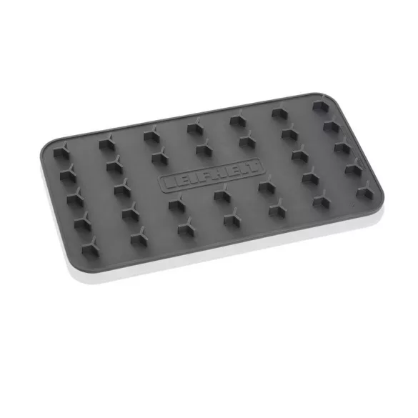Vasalótartó, Leifheit 72691, sötétszürke, 25,5 × 14 cm, szilikon, hordozható, univerzális, csúszásmentes, hőálló 250 °C-ig, mosható