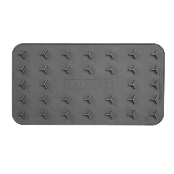 Vasalótartó, Leifheit 72691, sötétszürke, 25,5 × 14 cm, szilikon, hordozható, univerzális, csúszásmentes, hőálló 250 °C-ig, mosható