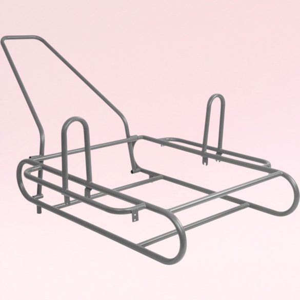 Kétkerekű kocsi keret, Transport, szürke, 240 kg teherbírás, kerekek nélkül, fém, könnyű és tartós, stabil felépítés