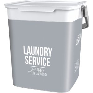 KIS Chic Laundry Bag szennyestartó kosár, 23 × 25,5 × 25 cm, szürke, könnyű műanyagból, modern kialakítással, tartós kivitelben
