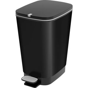 Szemeteskuka, KIS Chic Bin M, 35 l, matt fekete, 40,5 x 26,5 x 45 cm, pedálos