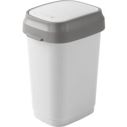   Szemeteskuka, KIS Dual Swing S, 10 l, fehér, 25 × 19 × 32 cm, műanyag, csuklós fedél