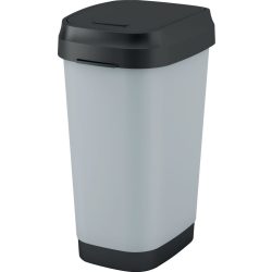   Szemeteskuka, KIS Dual Swing Style L Steel, 50 l, szürke, 42 x 30,5 x 60 cm, levehető csuklós fedél