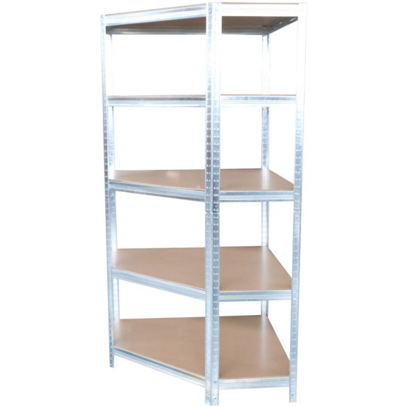 Strend Pro 5 polcos fém/MDF sarok műhelypolc, 180 x 90 x 40 cm, teherbírás: 150 kg/polc
