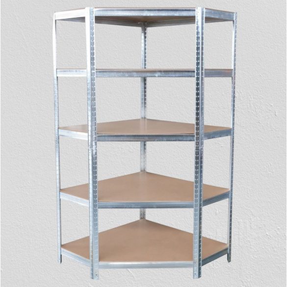 Strend Pro 5 polcos fém/MDF sarok műhelypolc, 180 x 90 x 40 cm, teherbírás: 150 kg/polc