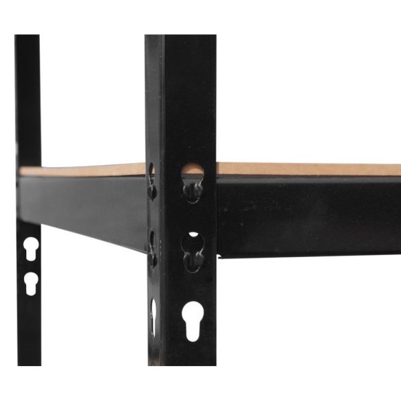 Munkapad, Strend Pro Racks DWB60, fekete, 120 x 60 x 150 cm, polccal, fiókkal, perforált fallal, 230 kg teherbírás, könnyen összeszerelhető