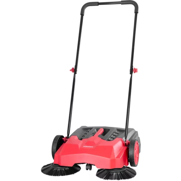 Seprőgép, Worcraft HPS-650, piros/fekete, 22 l, 65 cm munkaszélesség, mechanikus, állítható fogantyú, kültéri felületekre