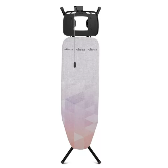 Vileda Diamond M Plus vasalódeszka, 120 × 38 cm, lila, titánbevonatos huzattal, XL vasalótartóval, állítható magassággal