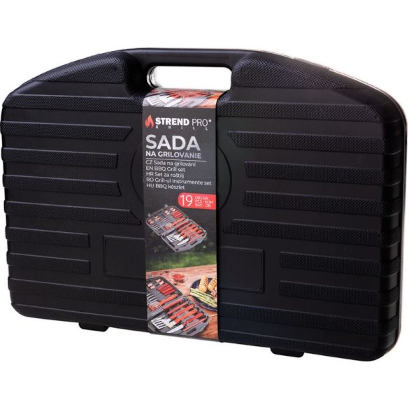 Strend Pro Grill 19db-os készlet grillezéshez és sütéshez, bőröndben