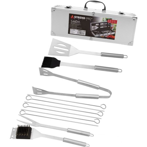Strend Pro Grill 12db-os készlet grillezéshez és sütéshez, bőröndben