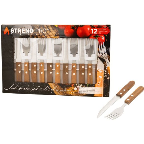 Strend Pro Grill 12 részes evőeszközkészlet steakhez
