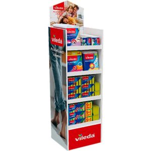 Felmosó szett állvány, Vileda ATF Display kicsi + Ultramax Complete Set box, 150 cm, polcszélesség 40 cm, karton