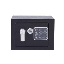   Digitális széf, Yale YSV/170/DB2 Value, fekete, mini kivitel, elektronikus zár, 3–8 számjegyű kód, vésznyitás kulccsal
