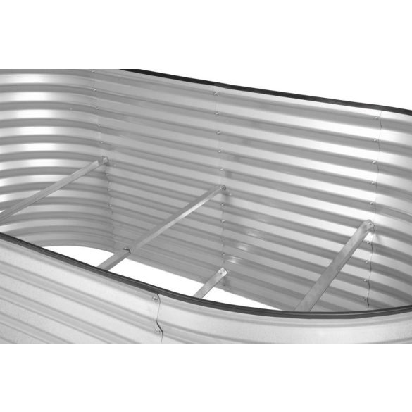 Magaságyás, Strend Pro Garden, 100 x 200 x 78 cm, horganyzott acél, időjárás- és korrózióálló, nyitott aljú, 4 erősítő rúddal