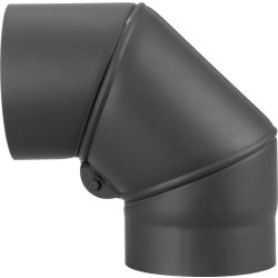   Füstcső könyök, V.A.P.K. HS.EX 090/160/2, fekete, 160 mm / 90°, állítható szögű, lemezvastagság: 2,0 mm