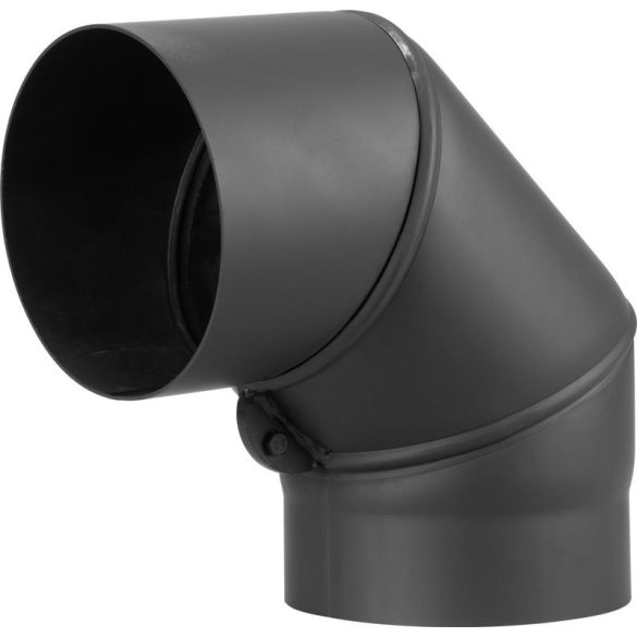 Füstcső könyök, V.A.P.K. HS.EX 090/160/2, fekete, 160 mm / 90°, állítható szögű, lemezvastagság: 2,0 mm