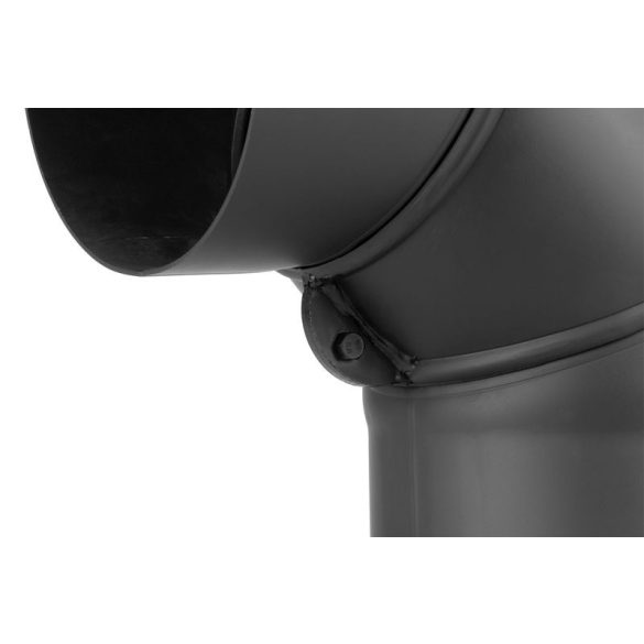 Füstcső könyök, V.A.P.K. HS.EX 090/160/2, fekete, 160 mm / 90°, állítható szögű, lemezvastagság: 2,0 mm