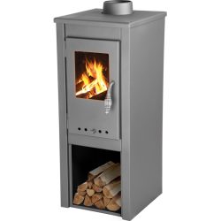 Strend Pro Thalia Uno Glass Lite kályha, szürke, 3,9 kW