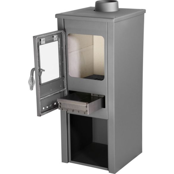 Strend Pro Thalia Uno Glass Lite kályha, szürke, 3,9 kW