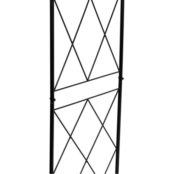 Kerti lugas, Strend Pro Garden, fekete, 120 x 44 x 219 cm, porfestett fém, időjárásálló, kúszónövényekhez, bordás megerősítéssel
