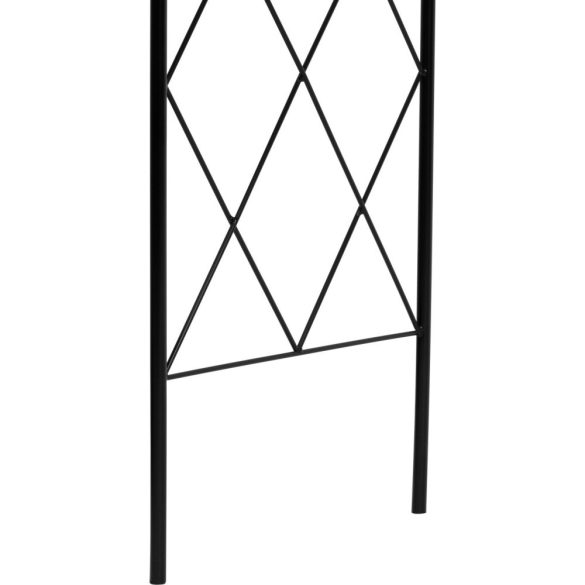 Kerti lugas, Strend Pro Garden, fekete, 120 x 44 x 219 cm, porfestett fém, időjárásálló, kúszónövényekhez, bordás megerősítéssel