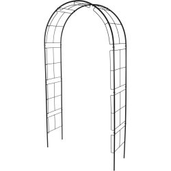   Kerti lugas, Strend Pro Garden, fekete, 113 × 38 × 229 cm, porfestett fém, időjárásálló, kúszónövényekhez, bordás megerősítéssel