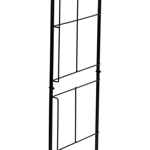 Kerti lugas, Strend Pro Garden, fekete, 113 × 38 × 229 cm, porfestett fém, időjárásálló, kúszónövényekhez, bordás megerősítéssel