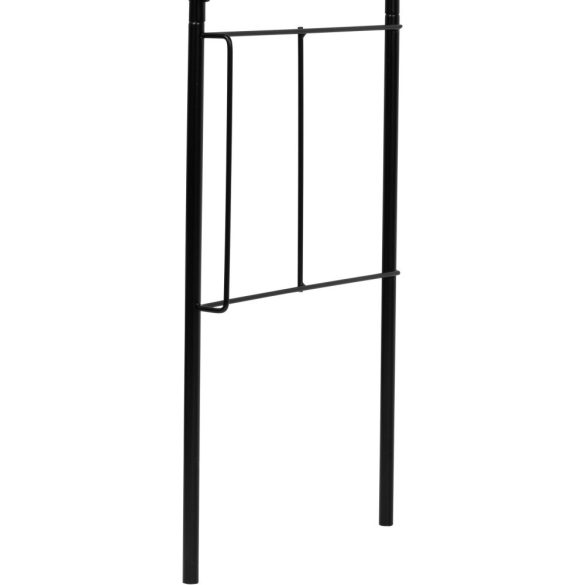 Kerti lugas, Strend Pro Garden, fekete, 113 × 38 × 229 cm, porfestett fém, időjárásálló, kúszónövényekhez, bordás megerősítéssel