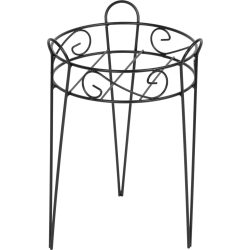   Virágtartó állvány, Strend Pro Garden, fekete, átmérő: 27 cm, magasság: 39 cm, acél, kerek