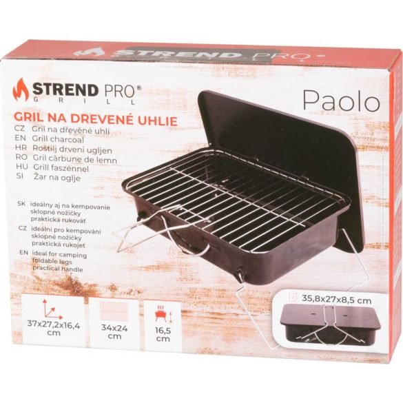 Strend Pro Paolo faszenes grill - fekete - 37x27x17cm