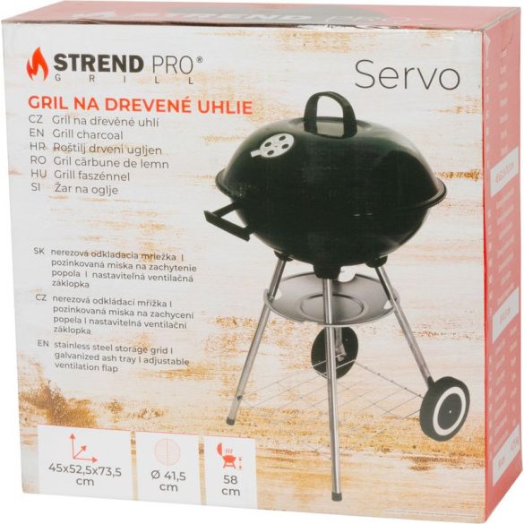 Strend Pro Servo faszenes grill - fekete - 45x52,5x73,5cm